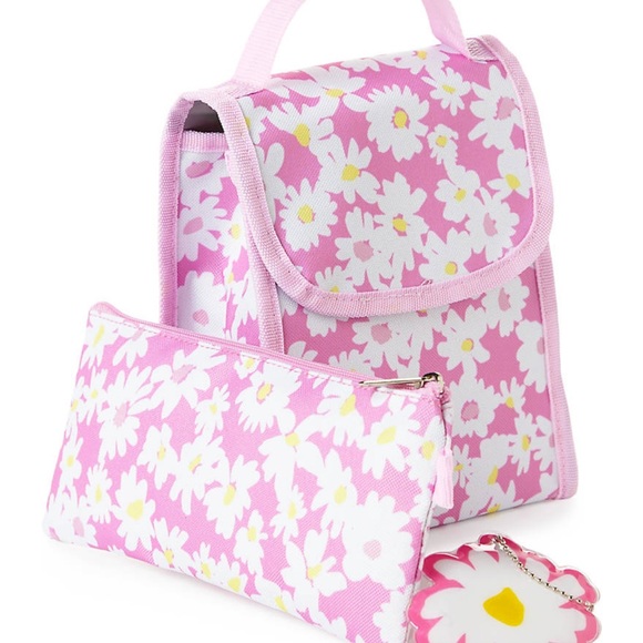 Madison and Dakota Backpack Set Pink Daisy Matching Lunch Bag Pencil Case New - Picture 5 of 14